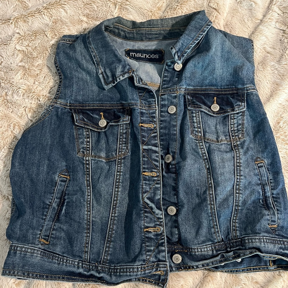 Maurices Blue Denim Vest